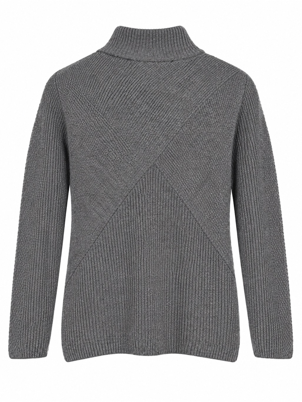 Talbots Gray Ribbed Mock Neck Sweater - Picture 2 of 3